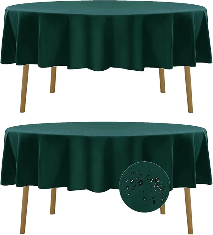 Fokitut 2 Pack Waterproof Round Tablecloth, 70 Inch, Stain Resistant and by BalsaCircle