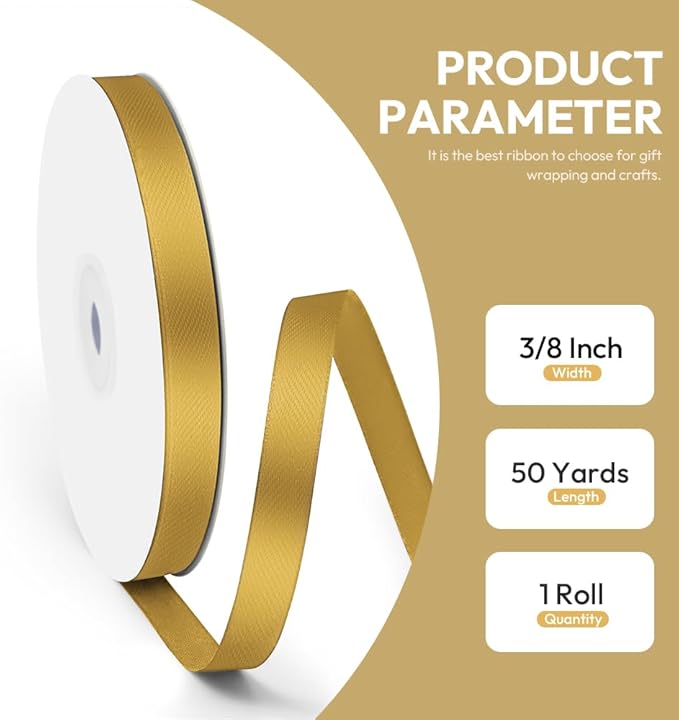 3/8" x 50 Yards Satin Ribbon - Image 2