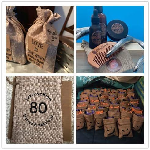 LYSXP 50PCS Burlap Bags with Drawstring，3x4 Inch Cream color Drawstring Gift - Image 7
