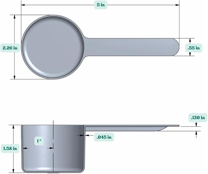3/8 Cup Long Handle Scoop for Measuring Coffee, Pet Food, Spices and Other Dry - Image 2