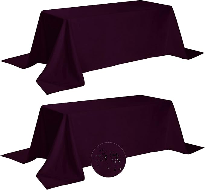 Fokitut 2 Pack Waterproof Rectangle Tablecloth, 90x156 Inch, Stain Resistant by BalsaCircle