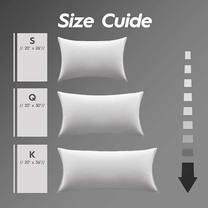 Globon Ultra Soft Down Pillow King Size Set of 2, All Down Filled Bed Pillow - Image 6