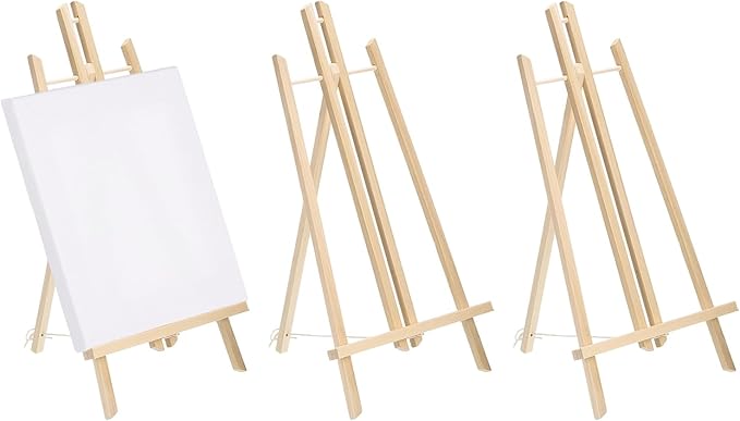 MECCANIXITY Mini Wood Display Easels, 19.3"x10.6"A-Frame Painting Tabletop by MECCANIXITY