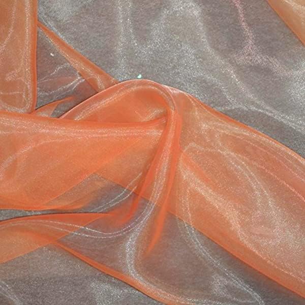 VDS Light Orange Organza Fabric, 60 Yards Continuous, 45” Wide, Wedding Party by VDS
