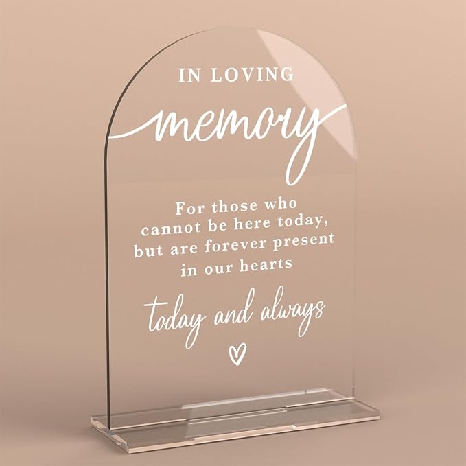 In Loving Memory Acrylic Wedding Sign Memory Table Sign by KongMoTree