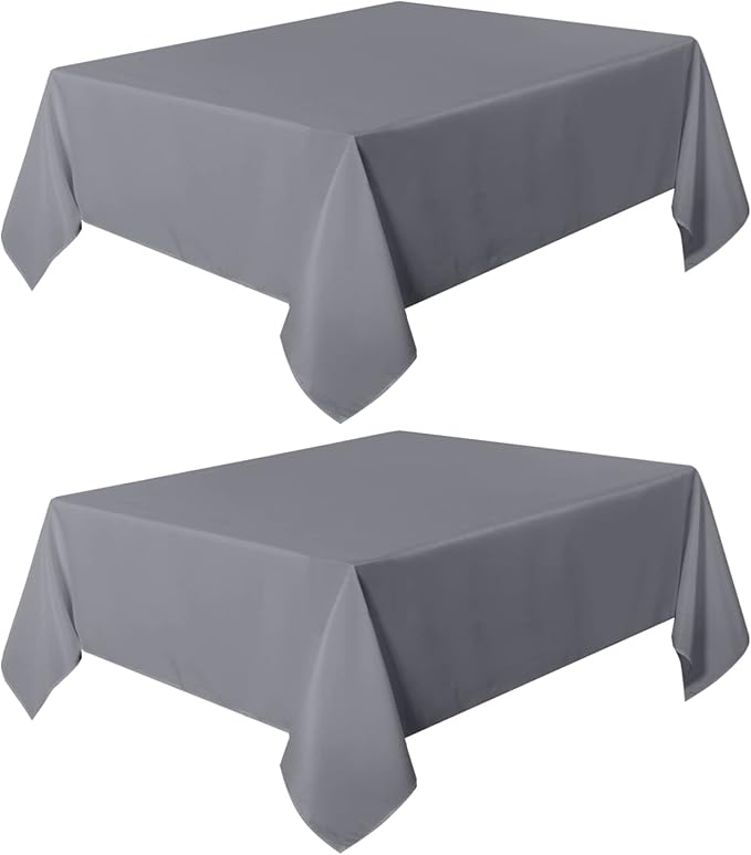 sancua 2 Pack Light Grey Tablecloth 54 x 54 Inch, Stain and Wrinkle Resistant - Image 8
