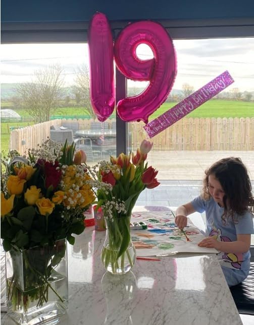 40 Inch Big Hot Pink 9 Balloon Number, Jumbo Giant Happy 9th 19 29 39 49 99 - Image 4
