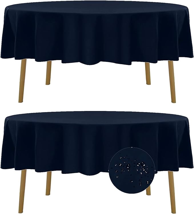 Fokitut 2 Pack Waterproof Round Tablecloth, 60 Inch, Stain Resistant and by BalsaCircle