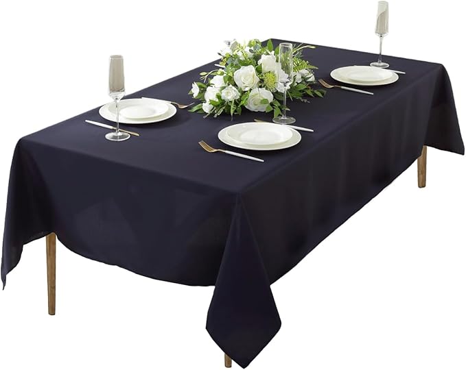 Craft And Party Rectangle Tablecloth, 70 x 120 Inch Navy Blue Tablecloth by CraftAndParty