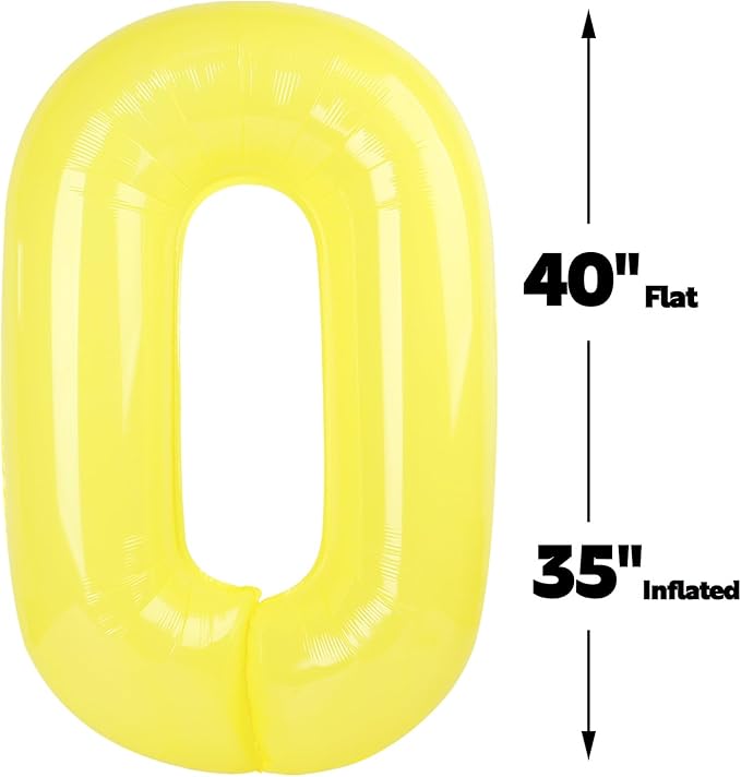 Number Balloon 0 Yellow Macaron - Image 3
