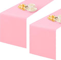 2 Pack Pink Long Table Runner 12 x 108 Inch Solid Color Farmhouse Runners by mylacerhome