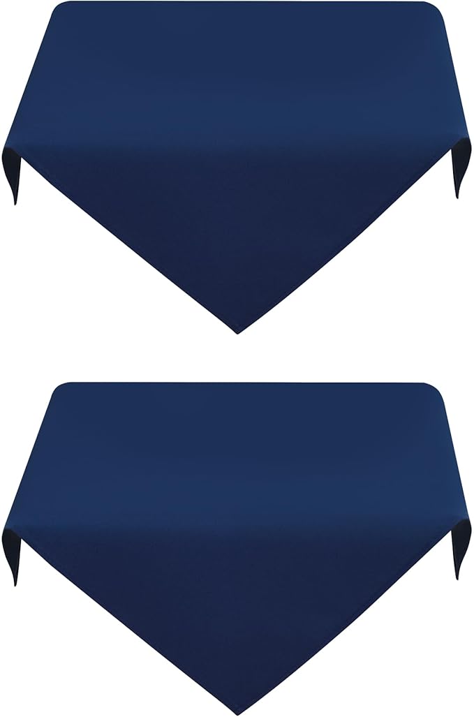 2 Pack Small Square Navy Polyester Tablecloth 24X24 Inch by mylacerhome