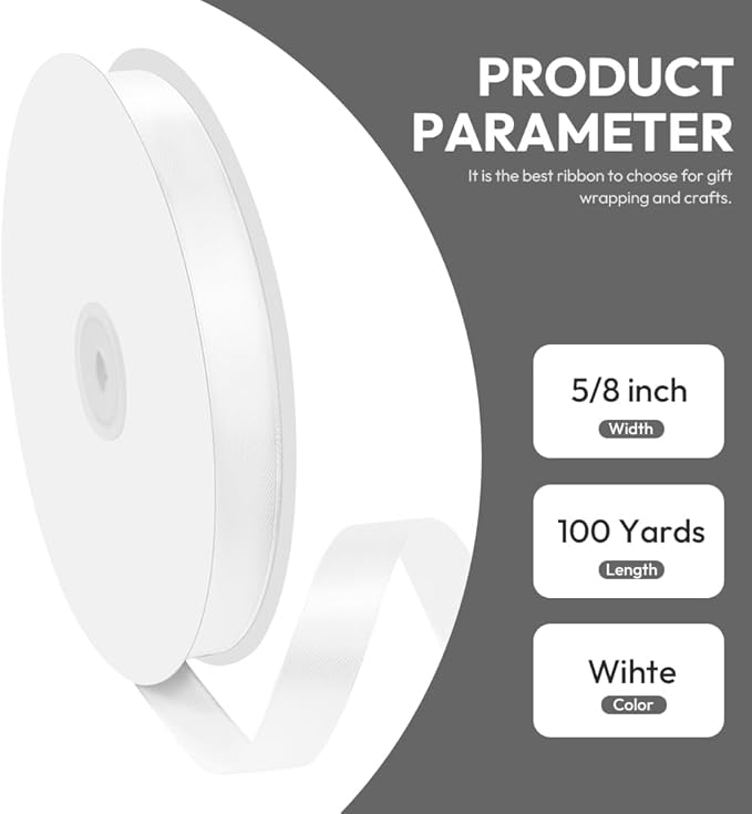 5/8" x 100 Yards Satin Ribbon - Image 2