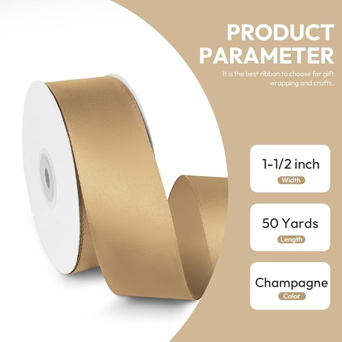 1-1/2" x 50 Yards Satin Ribbon - Image 2