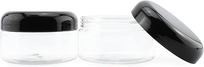 Cornucopia Brands 8oz Clear Plastic Jars w/Black Plastic Lids; BPA Free PET - Image 7