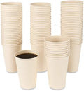 Bamboo Fiber 120 Count 16 oz Disposable Light Brown Paper Coffee Cups by JAYEEY