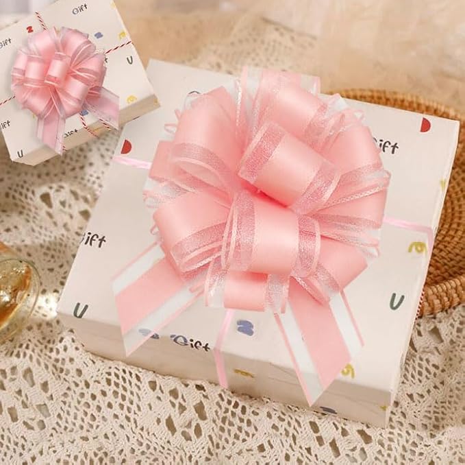 ZhXu Shuo 6 Pieces Large Pull Bows, 6 inches, Organza Fabric, Wedding & - Image 6