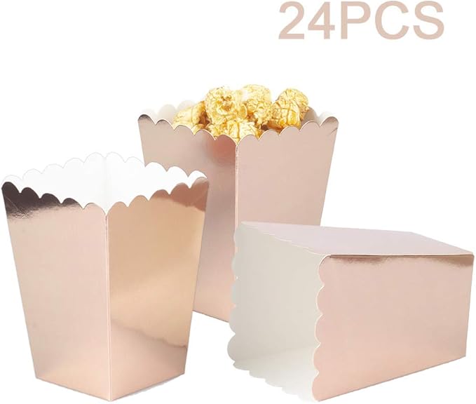 Rose Gold Popcorn Boxes Mini Paper Popcorn Box Cardboard Popcorn Container - Image 3