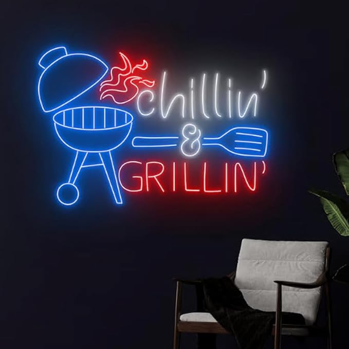 Chilling And Grilling Neon Light, BBQ Neon Sign, Barbecue Led Light, Grill Led - Image 5