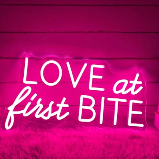 Love At First Bite Neon Sign, Custom Dessert Table LED Neon Light Minimalist - Image 2