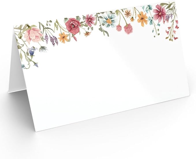 Printed Party Place Cards for Table Setting – Set of 25 Blank Name Cards – by PrintedParty