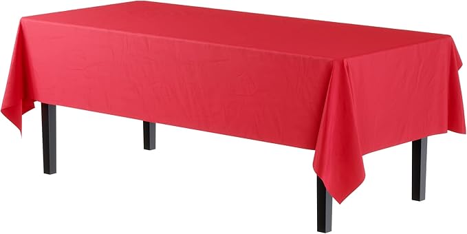 Party Solids 12-Pack Premium Plastic Tablecloth 54in. x 108in. Rectangle Table - Image 2