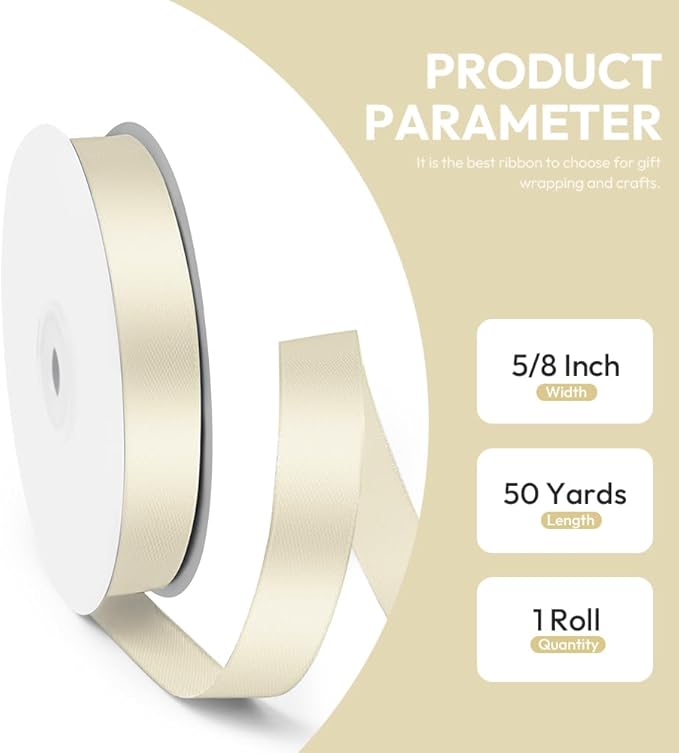 5/8" x 50 Yards Satin Ribbon - Image 2