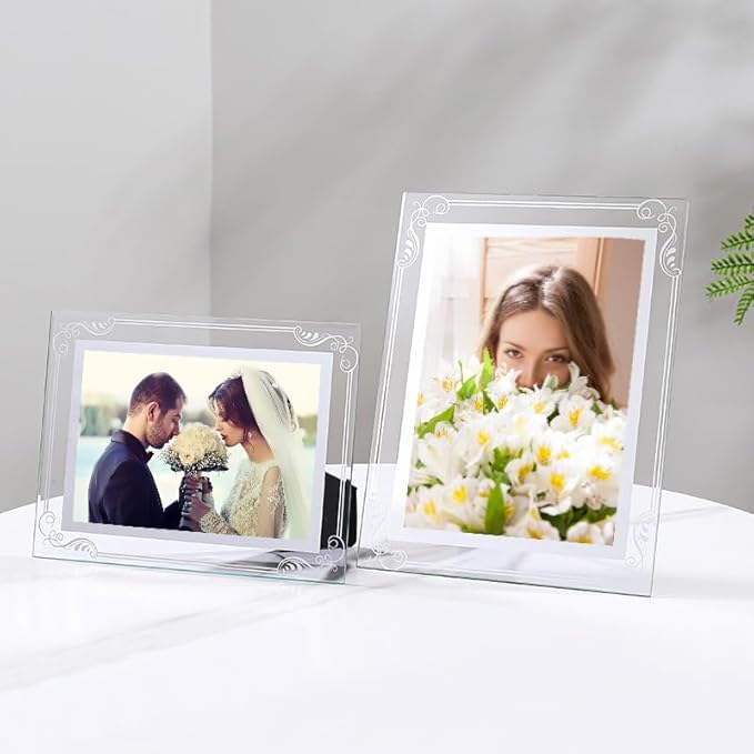 Glass Photo Frames Picture Frame 3.5x5 High Definition Silver Vertical and - Image 6