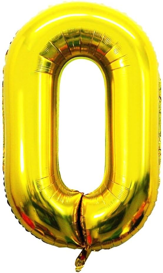 GOER 2 Pcs 42 Inch Gold Foil Balloons Number 0 - Image 4