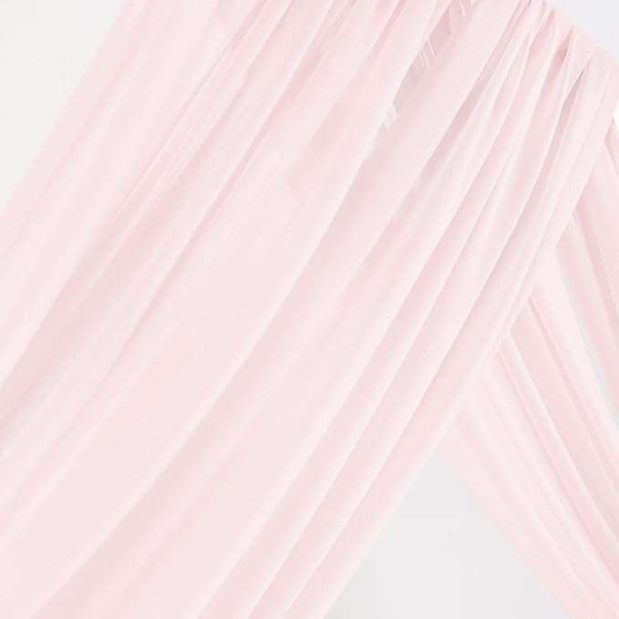 MLMW Wedding Arch Draping Fabric 2 Panels 29" x 20Ft Easter Pink Sheer Wedding - Image 2