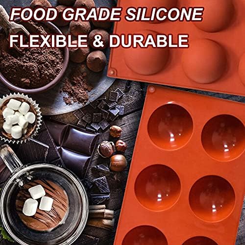 3 Pack Large 6-Cavity Semi Sphere Silicone Molds, Non-Stick Baking Mold - Image 2