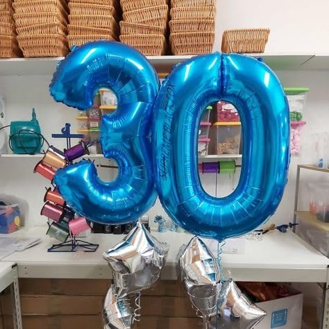 40 Inch Dark Blue Number 0 Balloon - Image 4