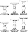 6-Piece Set of Glass Candlestick, Crystal Candlestick Holder Holder and Conical by BTGLLAS