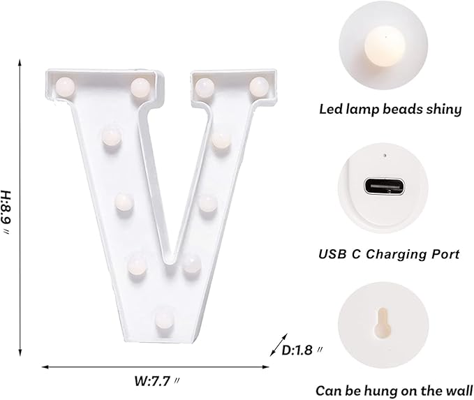 Foaky Rechargeable LED Letter Lights Sign Marquee Light Up Letters Sign - Image 3