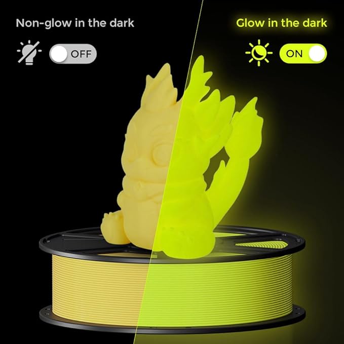 FLASHFORGE Glow in The Dark Rapid PLA Filament 1.75mm, High Flow Speedy 3D - Image 3