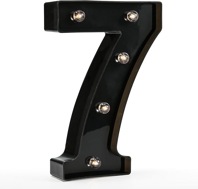 Light Up Black Alphabet Marquee Number Sign LED Marquee Number Lights Sign by OYCBUZO