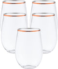 48 Pack 10 oz Small Plastic Stemless Wine Glasses by Oojami