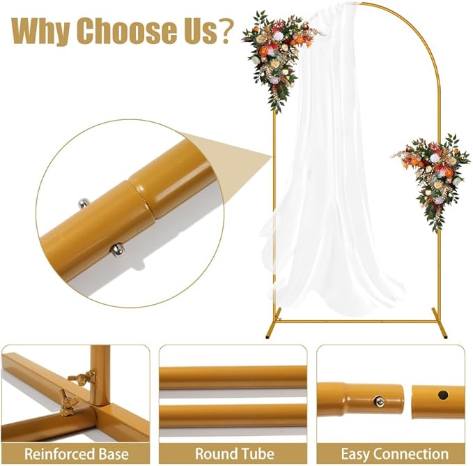 3 Pack Arch Backdrop Stand, Easy Assembly Backdrop Arch, Balloon Arch Stand - Image 4