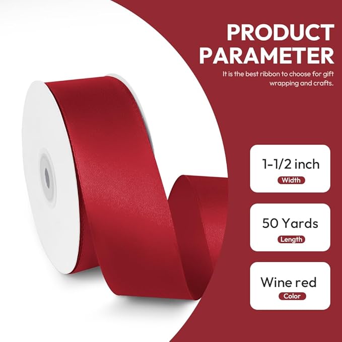1-1/2" x 50 Yards Satin Ribbon - Image 2