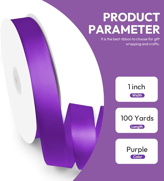 1" x 100 Yards Satin Ribbon - Image 2