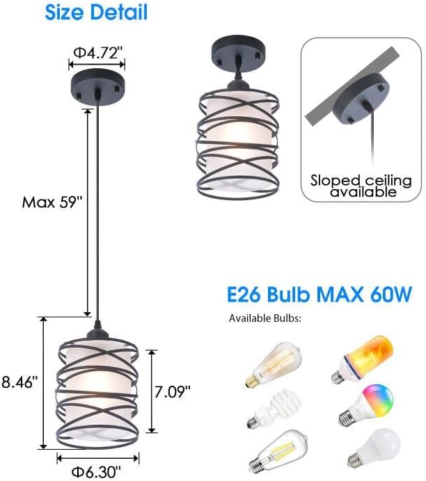 Modern Mini Pendant Light Fixture Kitchen Island Pendant Lighting 6.30''Matte - Image 5