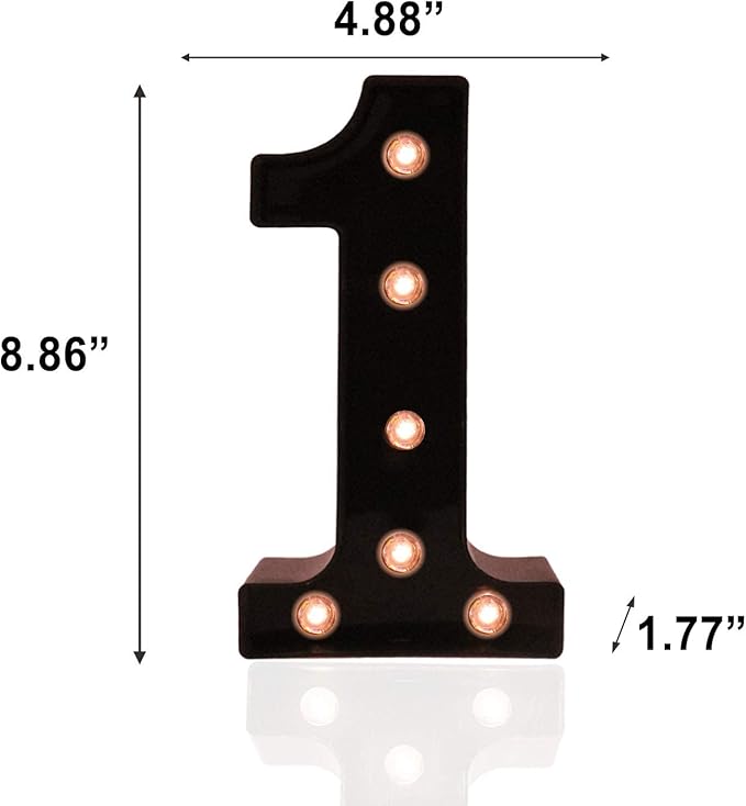 OYCBUZO Light Up Black Alphabet Marquee Number Sign LED Marquee Number Lights - Image 6
