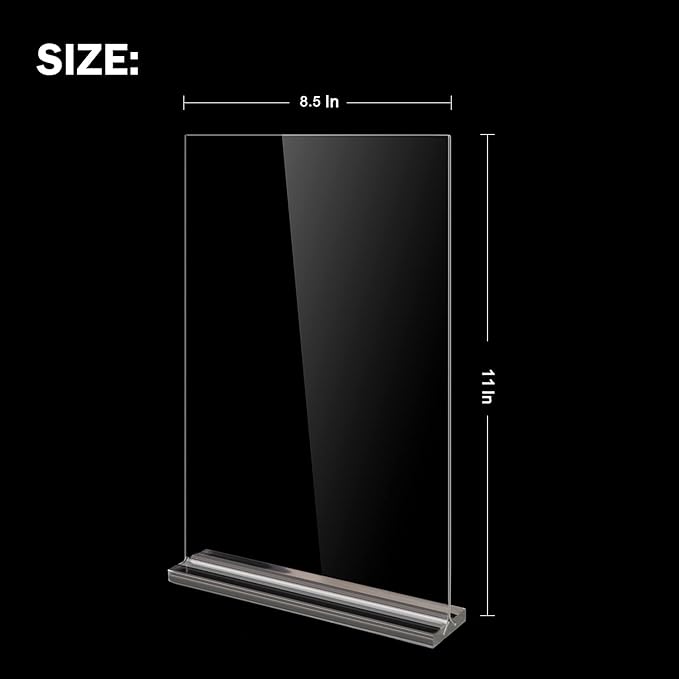 Acrylic Sign Holder 8.5 x 11-Acrylic T-Shaped Desktop Display Stand, Sign Holder - Image 2