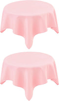 2 Pack Small Square Table Cloth 36X36 Inch Pink Tablecloth Washable Polyester by mylacerhome