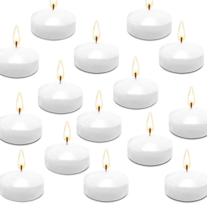 Floating Candles Set of 50, Unscented Dripless Wax Candles by Pliadvbu
