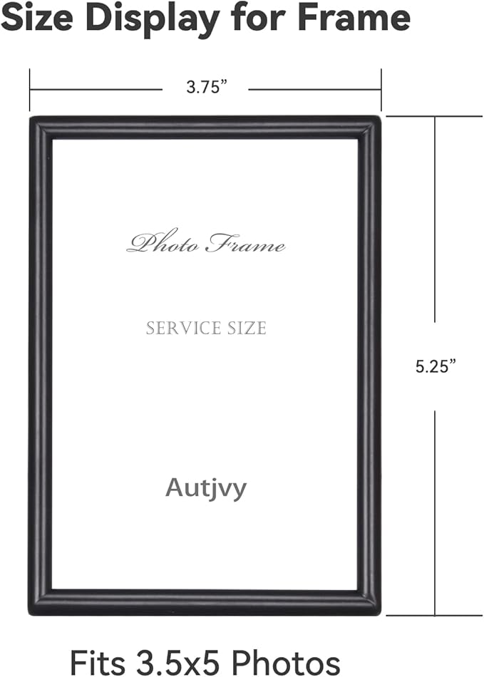3.5x5 Picture Frame Matte Black Modern Simple Thin Aluminum Metal Photo Frame - Image 2