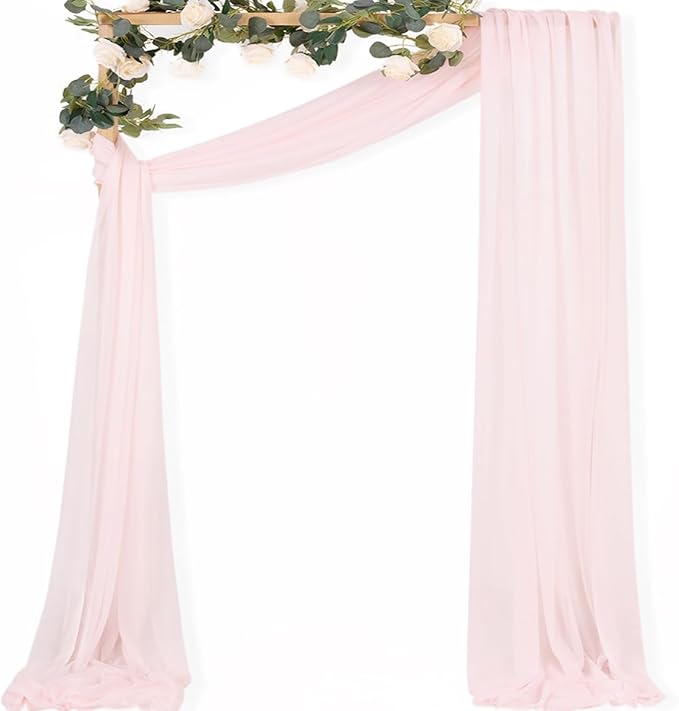 MLMC Blush Pink Wedding Arch Draping Fabric 1 Panel 29" x 20 FT Extra Long by MLMC