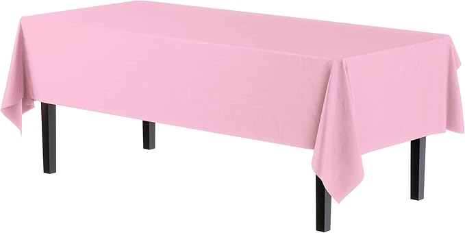 Party Solids Pack Of 12 Premium Plastic Tablecloth 54 Inch x 108 Inch Rectangle - Image 2