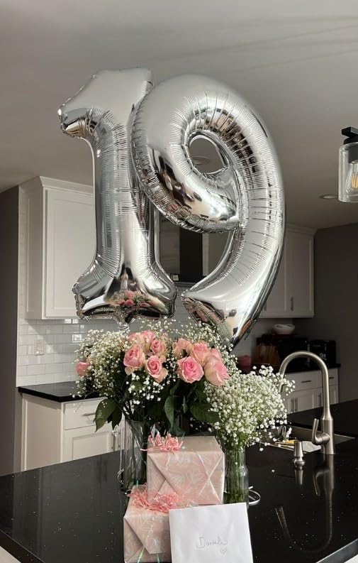 Silver Number 1 Balloon 40 inch, Number 1 Birthday Balloon - Image 7