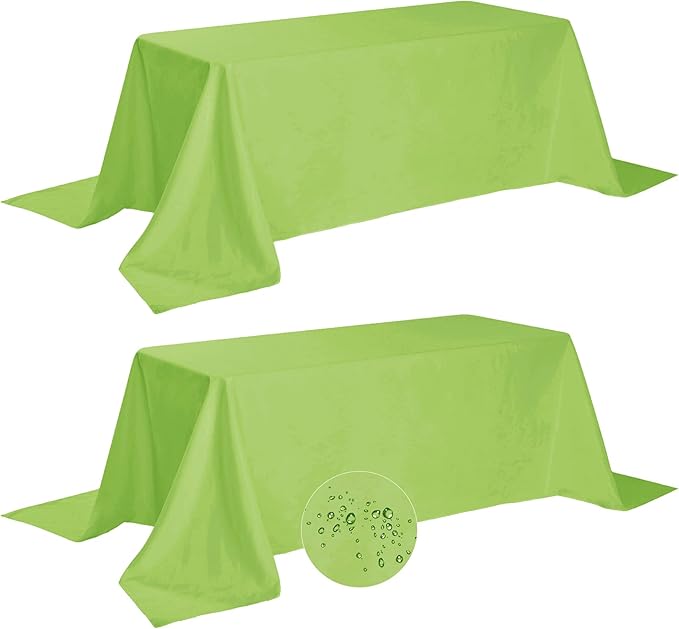 Fokitut 2 Pack Waterproof Rectangle Tablecloth, 90x132 Inch, Stain Resistant by BalsaCircle